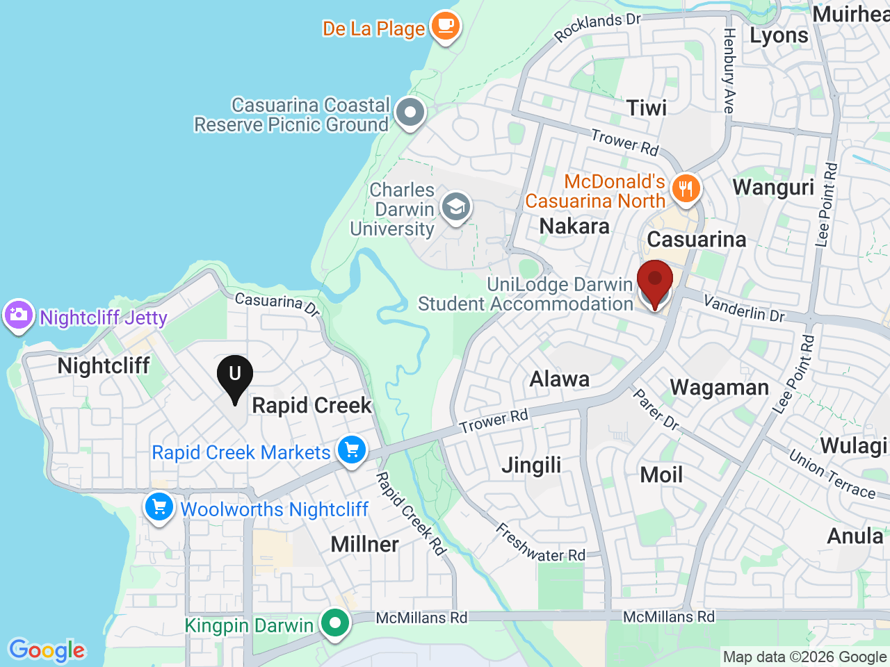 Map of UniLodge homes near International College of Advanced Education