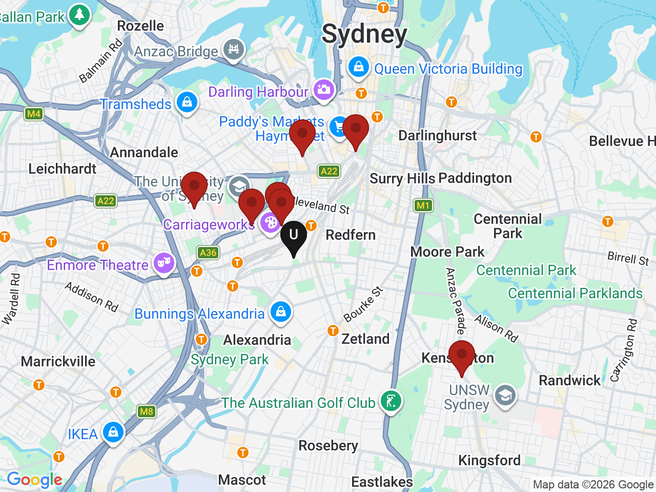 Map of UniLodge homes near Top Education Institute
