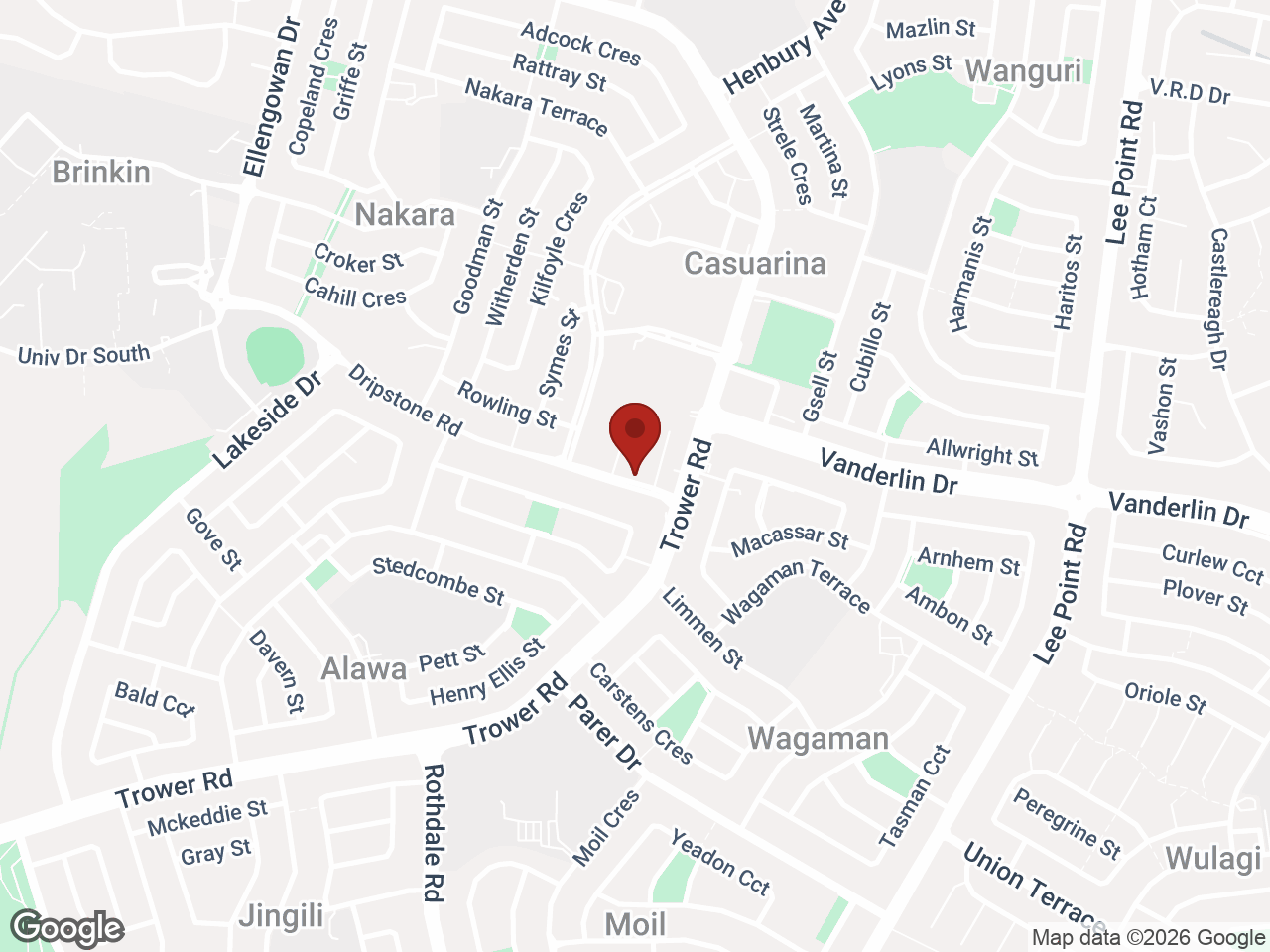 Map showing UniLodge Darwin, Darwin City