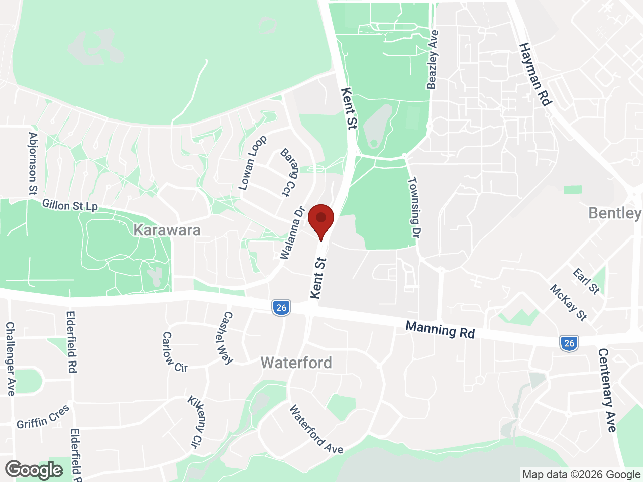 Map showing UniLodge at Curtin - Erica Underwood House, Karawara