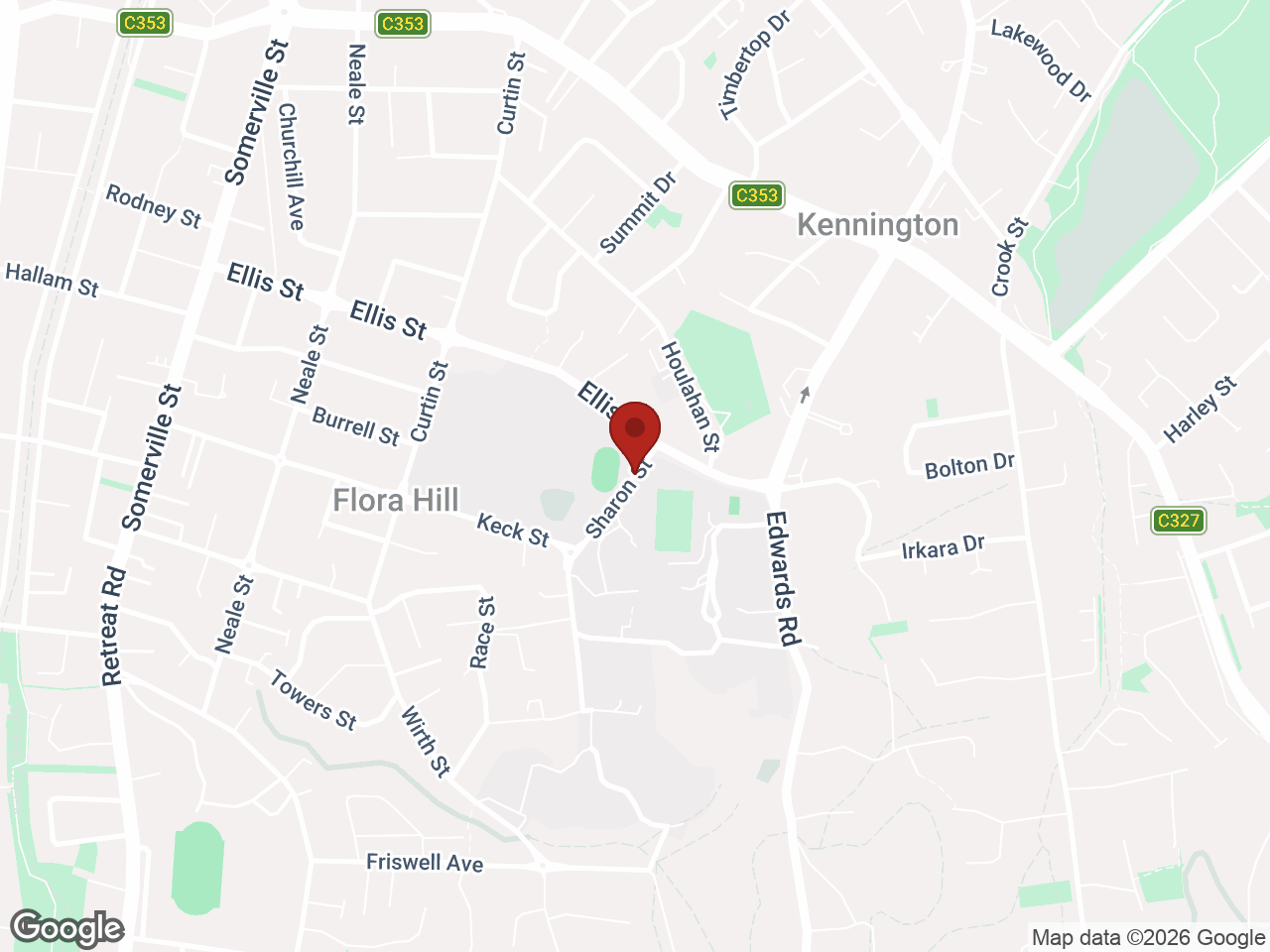Map showing La Trobe University Bendigo - Hillside, Flora Hill