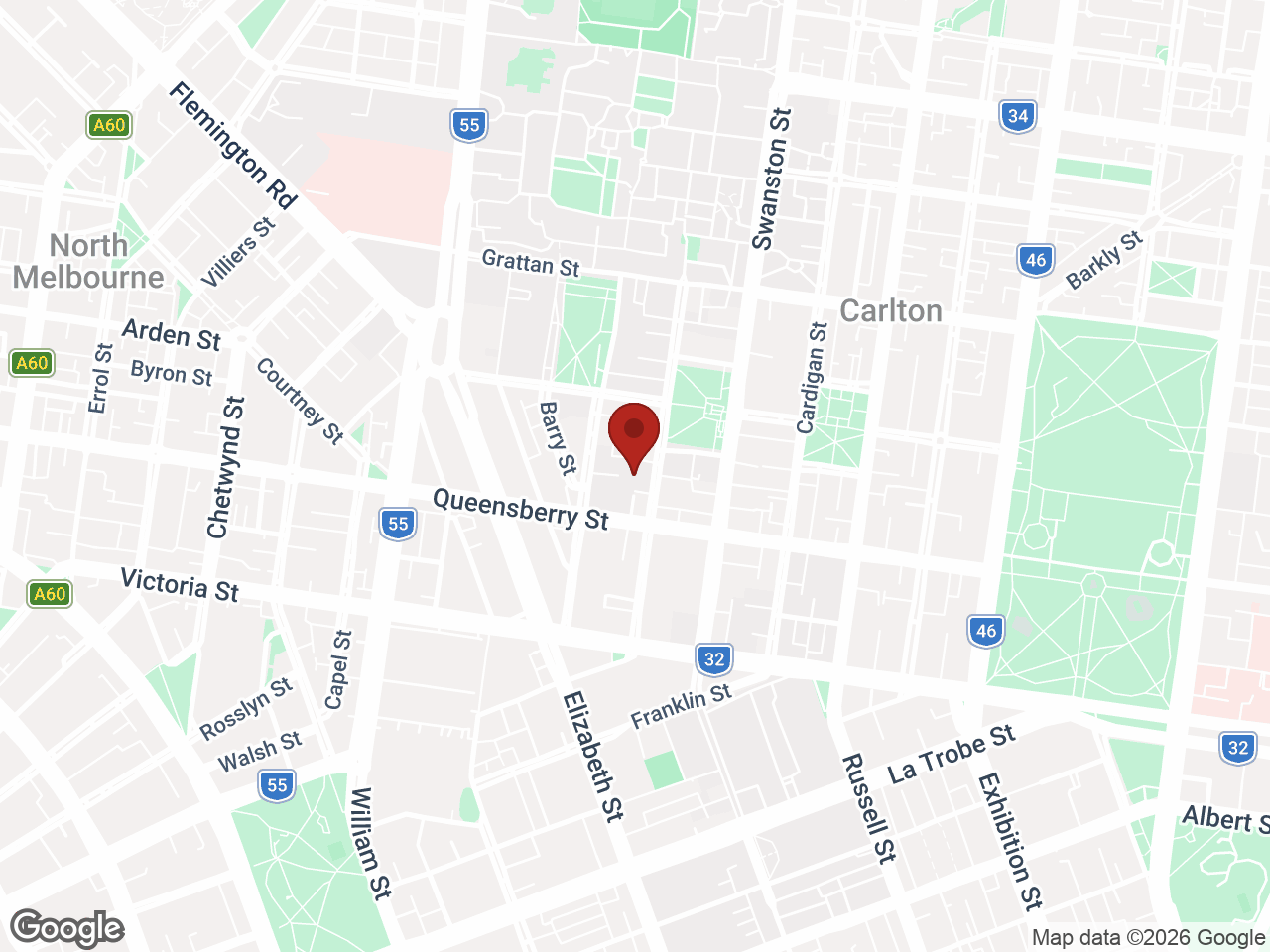 Map showing UniLodge Lincoln House, Carlton