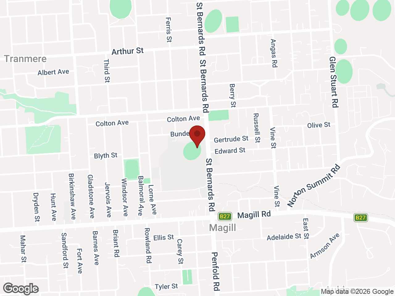 Map showing Student Living - Magill Hartley, Magill