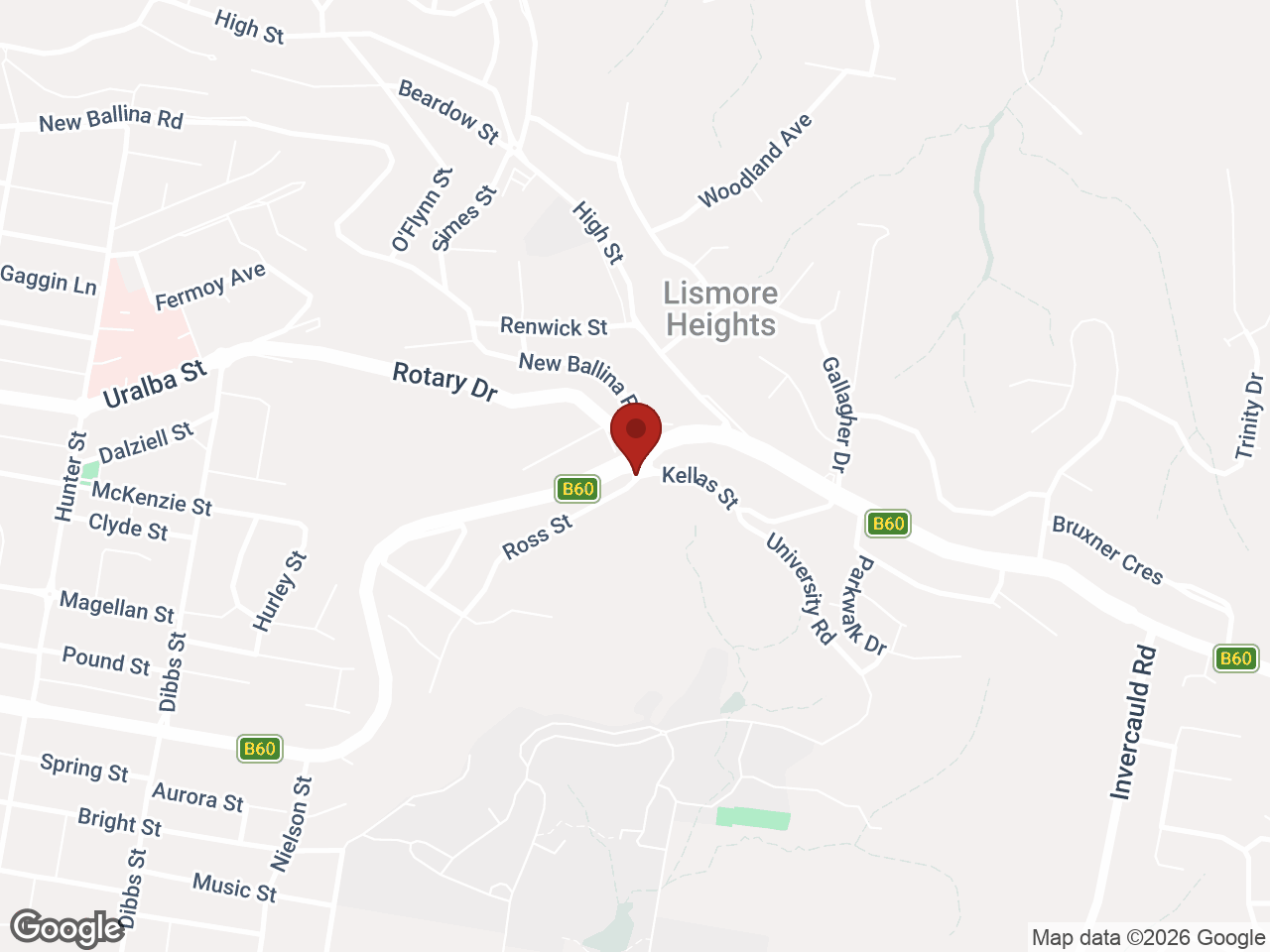 Map showing UniLodge SCU Lismore - Orion, Lismore