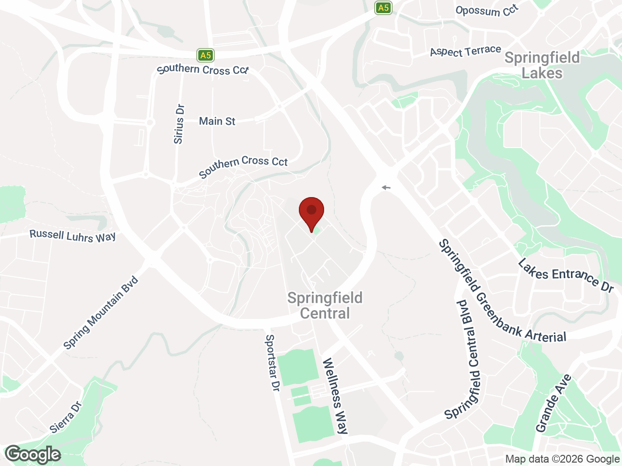 Map showing Student Living Springfield, Springfield Central