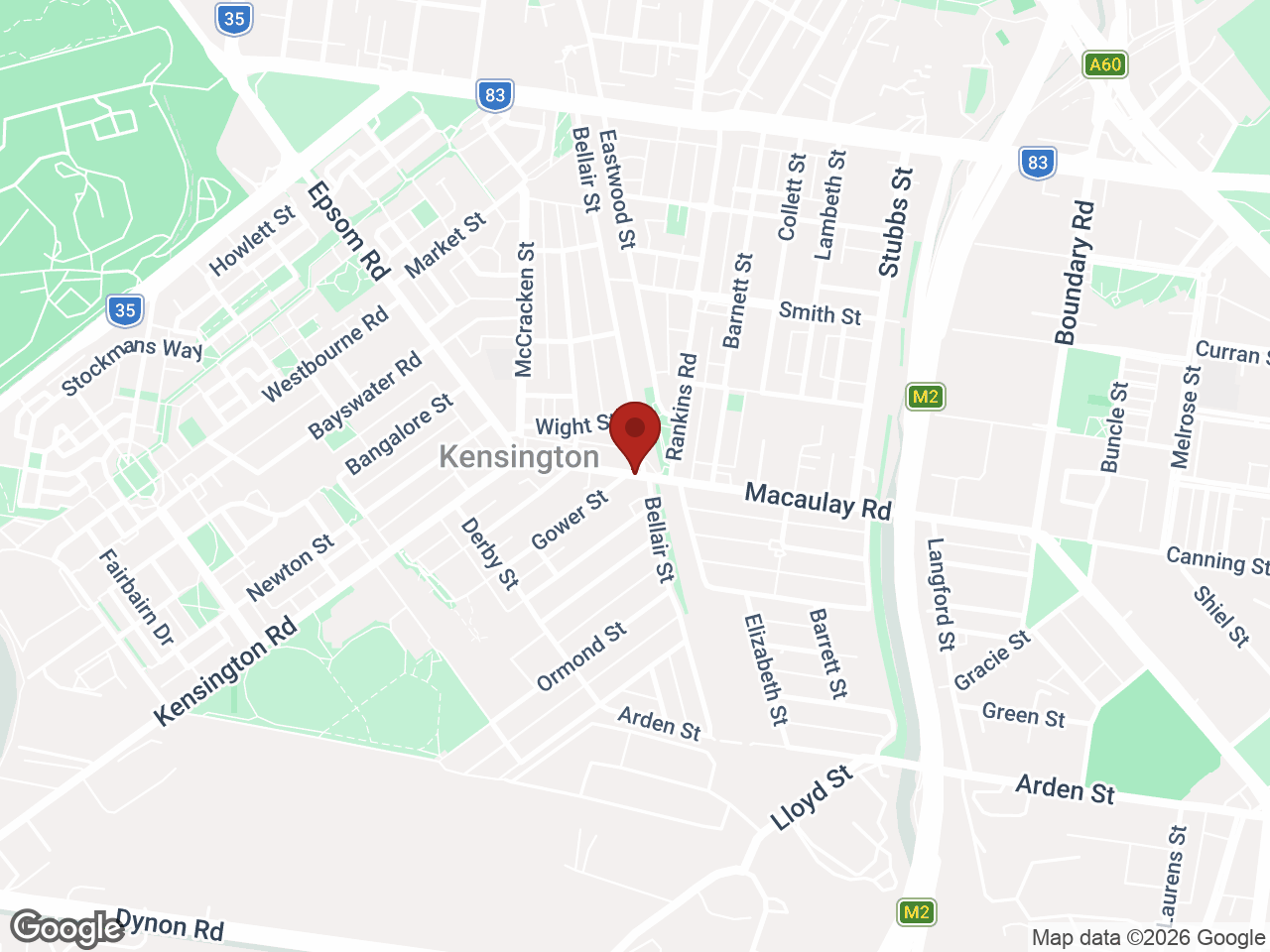 Map showing Swift Walk, Kensington